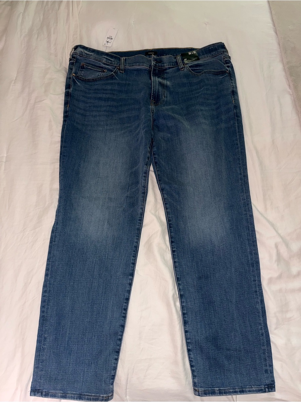 Express Men’s Blue Straight-Leg Jeans